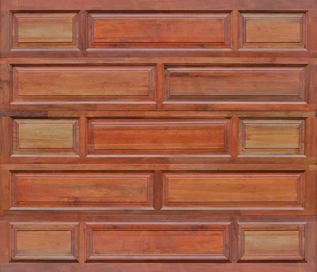 Single Brick Wooden Garage Door
